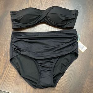 NWT KONA SOL l/XL strapless bikini black